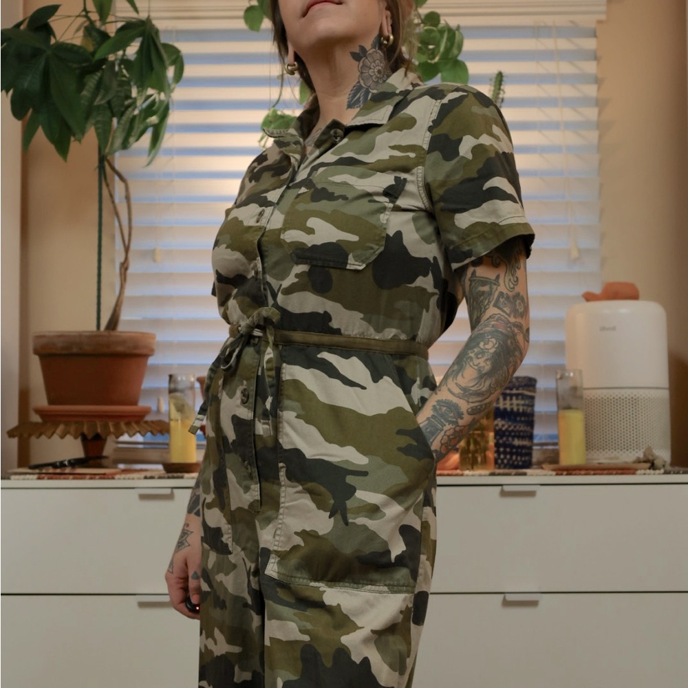 MADEWELL Bunny Camo button-up jumpsuit!